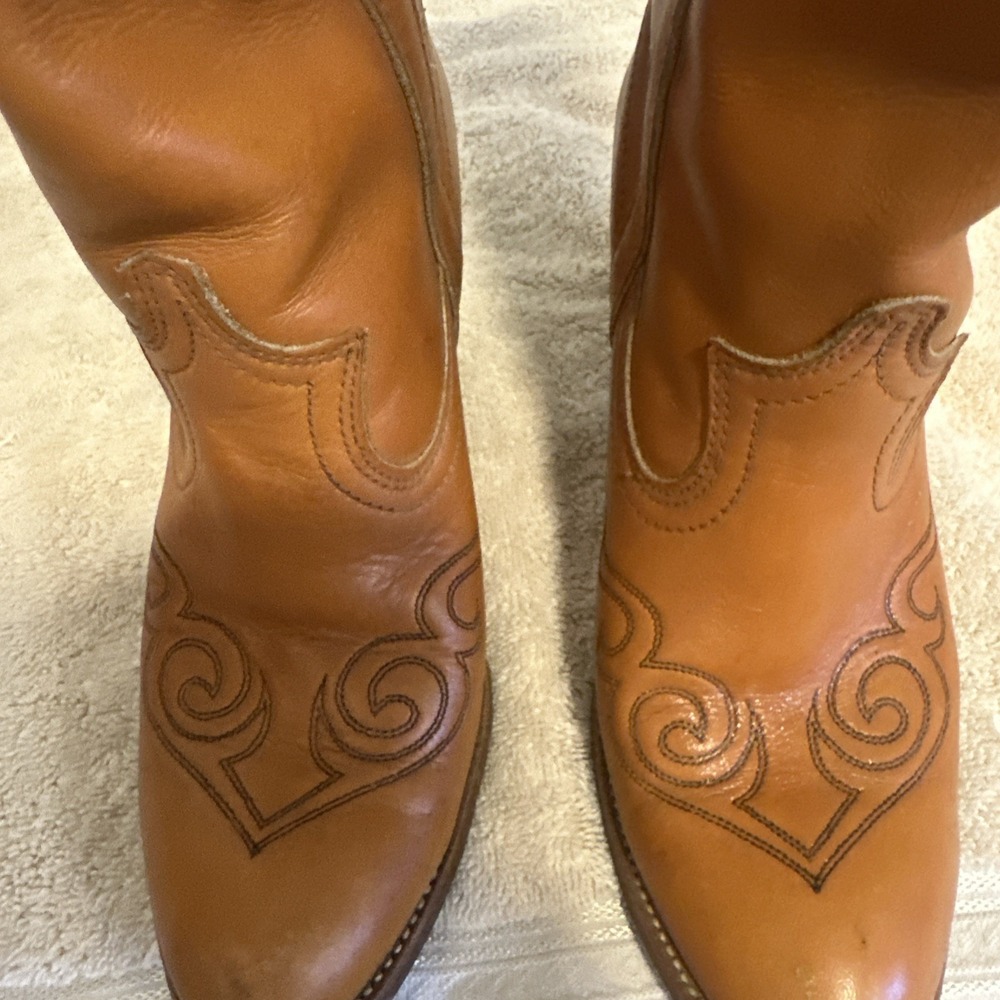 Vintage Western Dingo Boots Leather Heeled Rodeo Embroidered Cowboy Women's SZ 7 - Picture 9 of 16